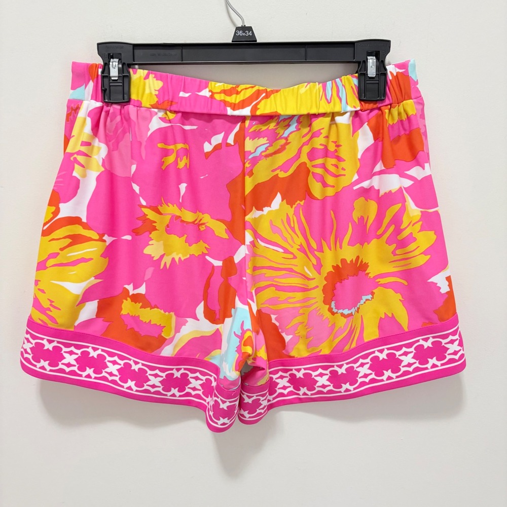 Jude Connally Womens Floral Shorts Pink Orange Yellow Size S Made in USA - Picture 8 of 10